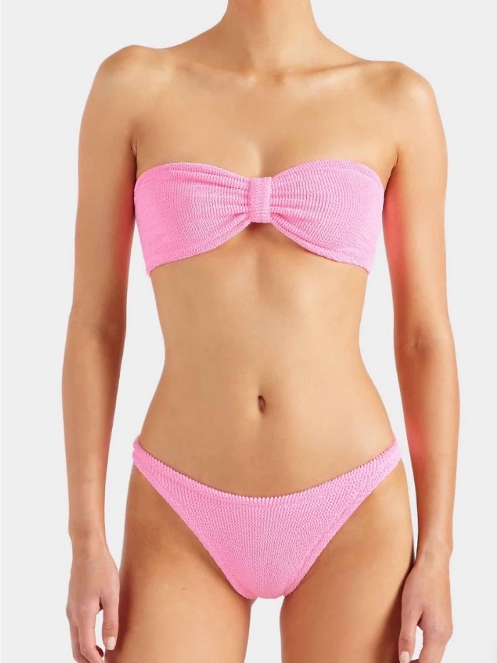 NWT Hunza G jean bikini set in bubblegum one size